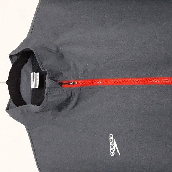 Speedo Male Tech Warm Up Jacket windbreaker men XXL/TTG gray outdoor hiking cozy - Picture 3 of 11